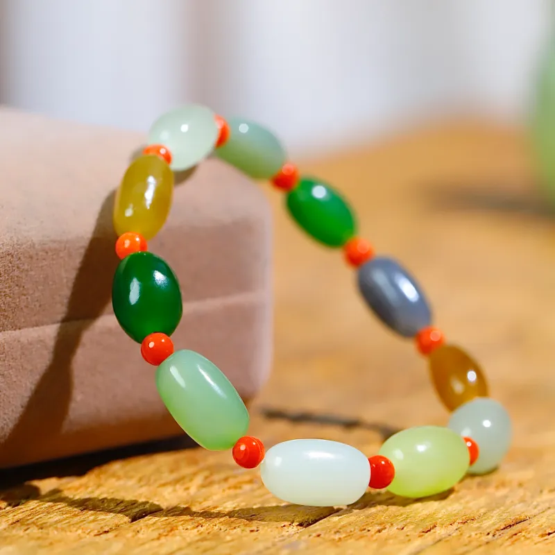 Jade Charm Yao Hetian Jade Bracelets White Jade/Pale Greenish White Jade Unisex-3