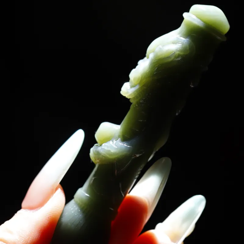 Jade Charm Yao Hetian Jade Pendants Green Jade Unisex-5