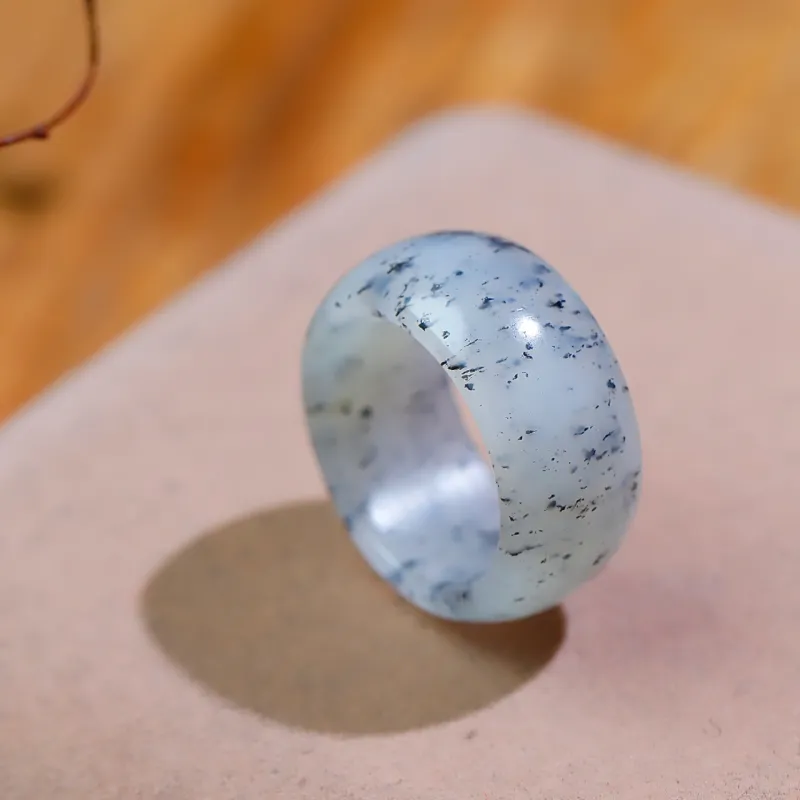 Jade Charm Yao Rings Blue And White Unisex-3
