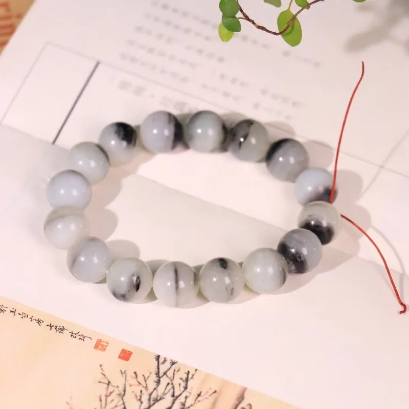Jade Charm Yao Hetian Jade Bracelets Blue And White Unisex-3