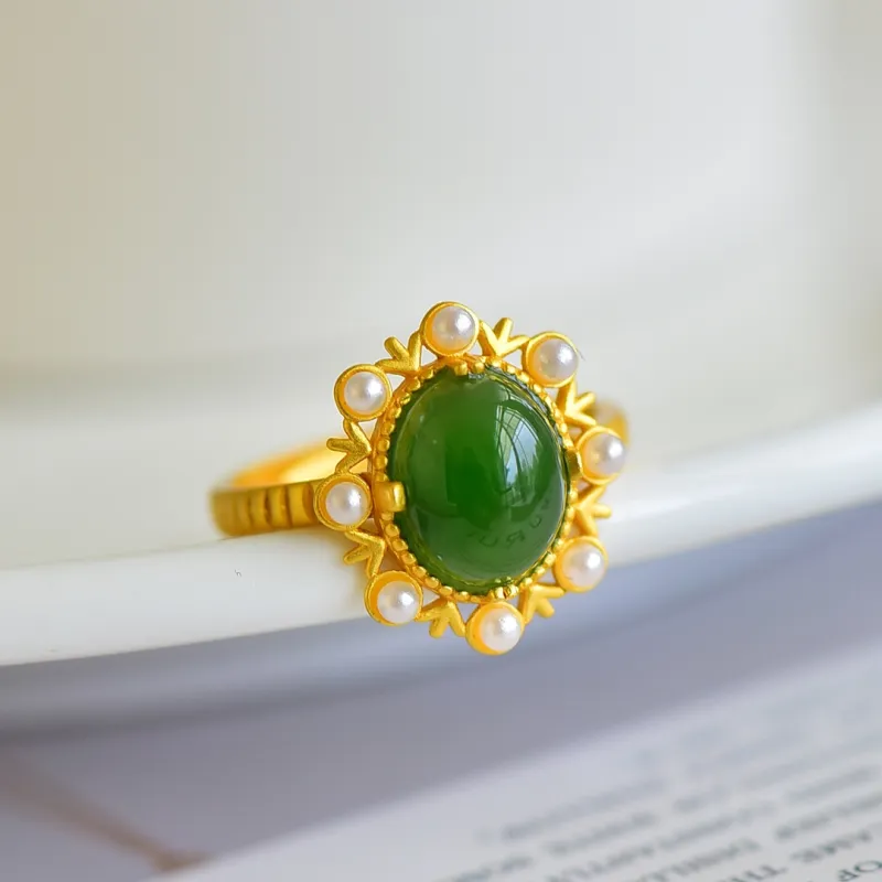 Jade Charm Yao Hetian Jade Rings Jasper Women's-1
