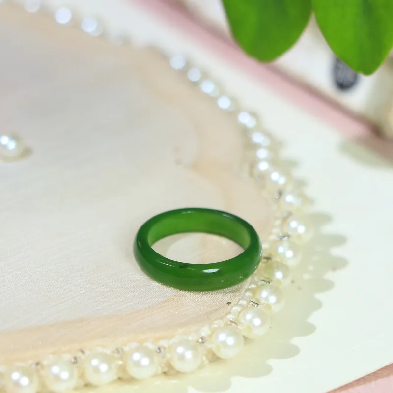 Jade Charm Yao Hetian Jade Rings Jasper Unisex-1