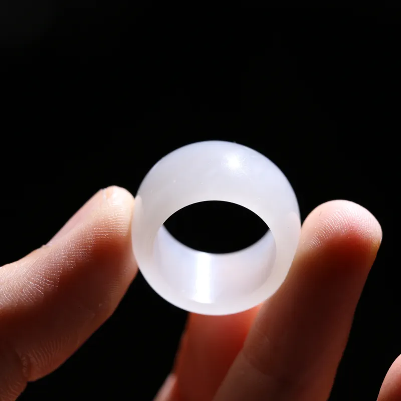 Jade Charm Yao Rings White Jade/Pale Greenish White Jade Unisex-5