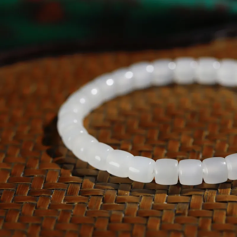 Jade Charm Yao Hetian Jade Bracelets White Jade/Pale Greenish White Jade Unisex-2