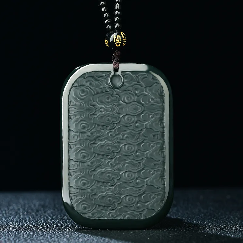 Jade Charm Yao Hetian Jade Necklaces Green Jade Unisex-3