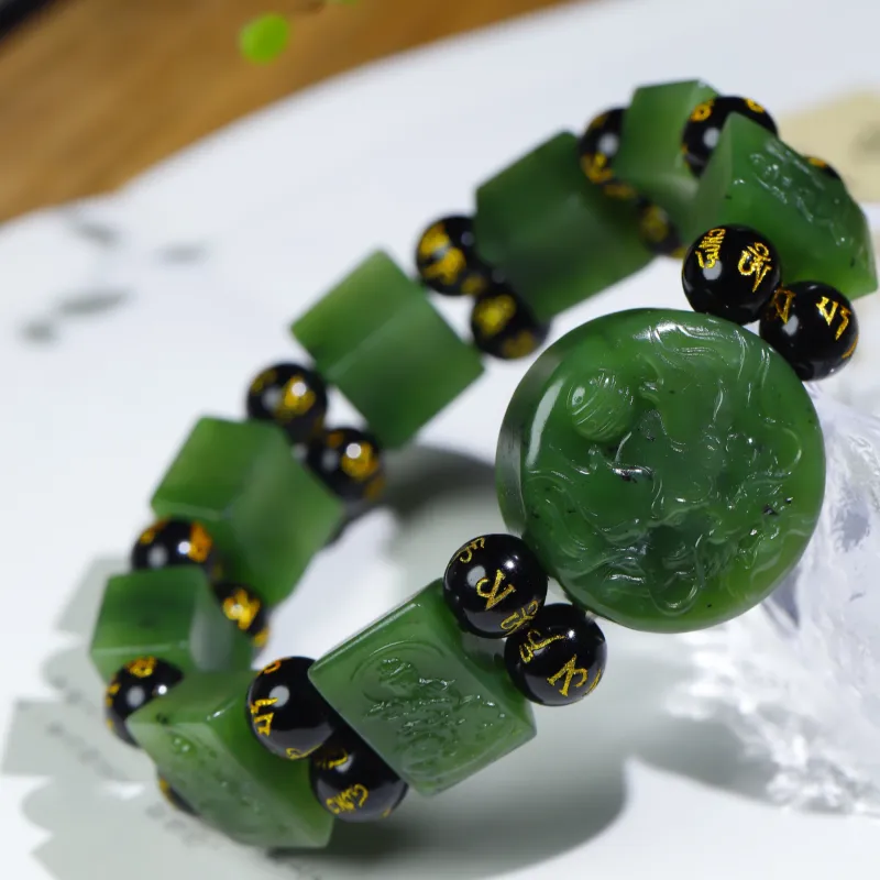 Jade Charm Yao Hetian Jade Bracelets Jasper Men's-5