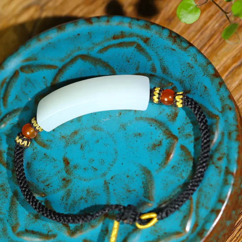 Jade Charm Yao Hetian Jade Bracelets White Jade/Pale Greenish White Jade Unisex-6