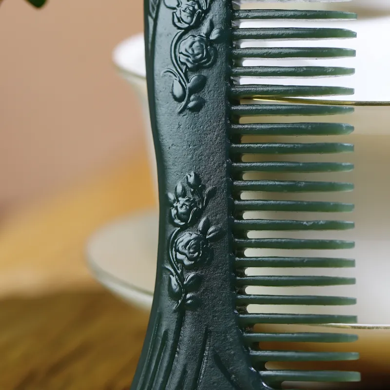 Jade Charm Yao Hetian Jade Comb Green Jade Women's-5