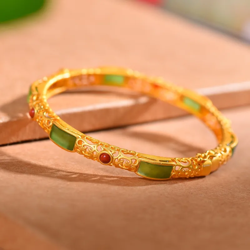 Jade Charm Yao Bangles Jasper Women's-6