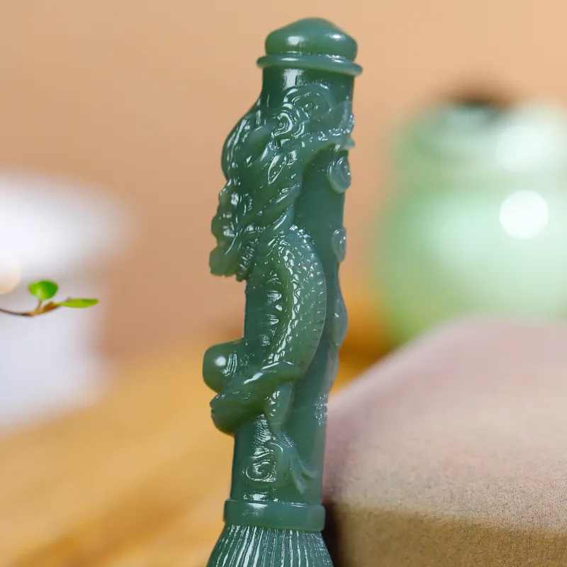 Jade Charm Yao Hetian Jade Pendants Green Jade Unisex-1
