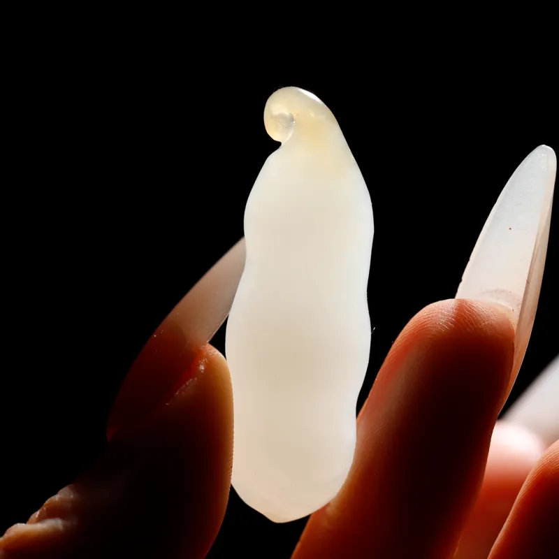 Jade Charm Yao Hetian Jade Pendants White Jade/Pale Greenish White Jade Unisex-5