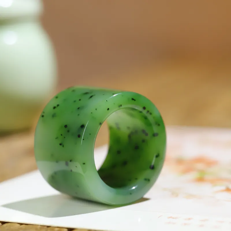Jade Charm Yao Hetian Jade Premium Ring Jasper Unisex-3