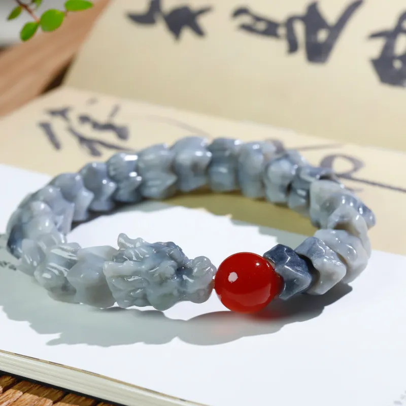 Jade Charm Yao Hetian Jade Bracelets Blue And White Unisex-1