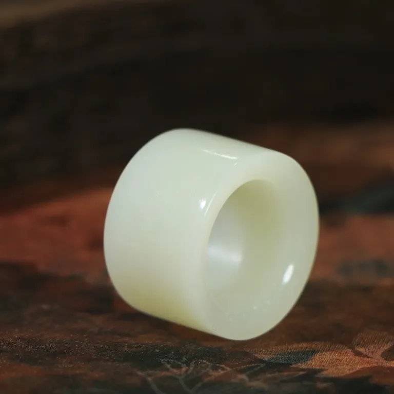 Jade Charm Yao Hetian Jade Rings White Jade/Pale Greenish White Jade Unisex-2
