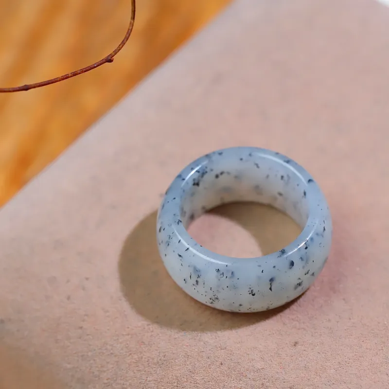 Jade Charm Yao Rings Blue And White Unisex-6