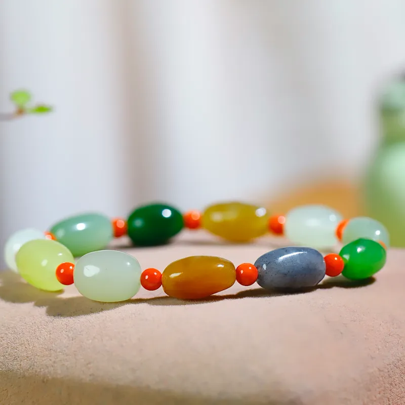 Jade Charm Yao Hetian Jade Bracelets White Jade/Pale Greenish White Jade Unisex-1
