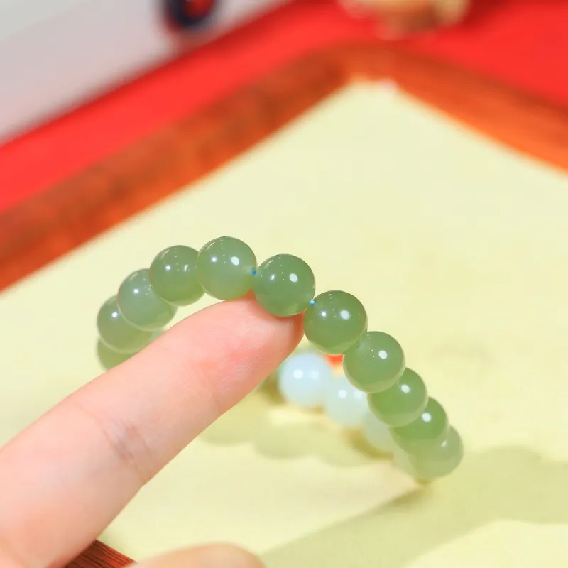 Jade Charm Yao Hetian Jade Bracelets White Jade/Pale Greenish White Jade Unisex-4