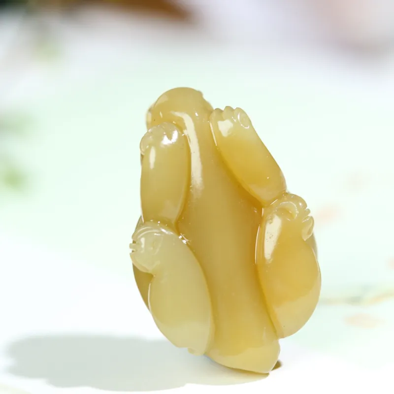 Jade Charm Yao Hetian Jade Pendants Sugar Jade Unisex-5
