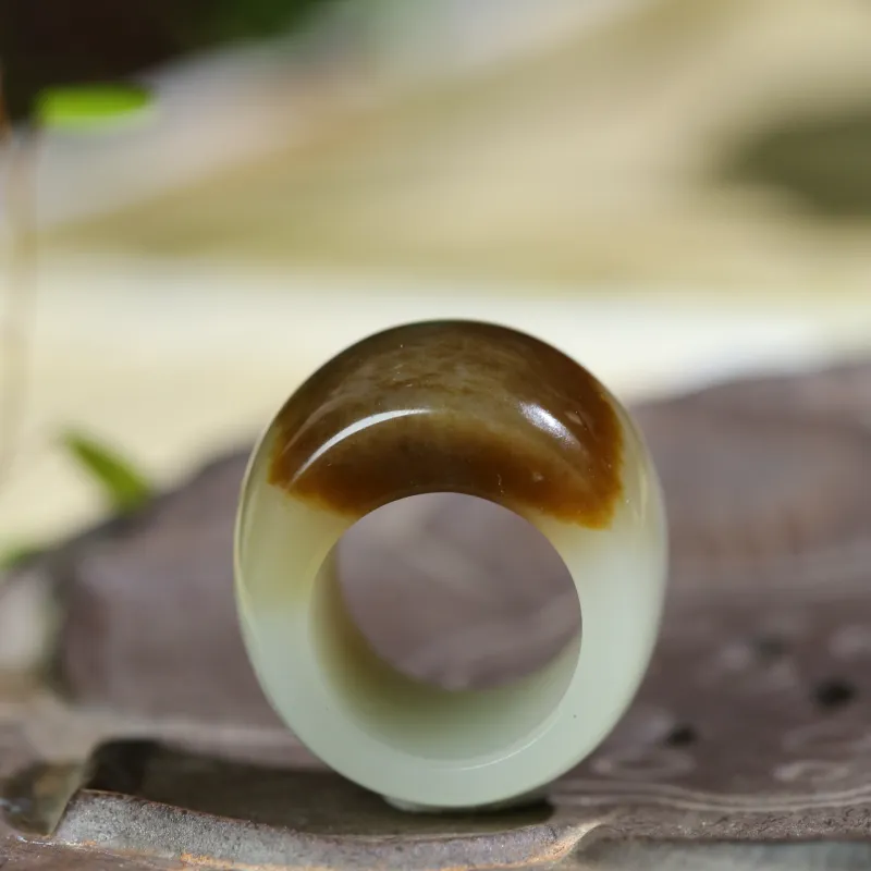 Jade Charm Yao Knuckle Push White Jade/Pale Greenish White Jade Unisex-2