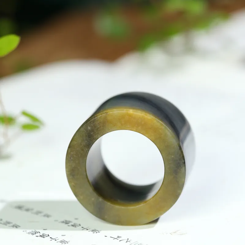 Jade Charm Yao Hetian Jade Rings Blue And White Men's-2