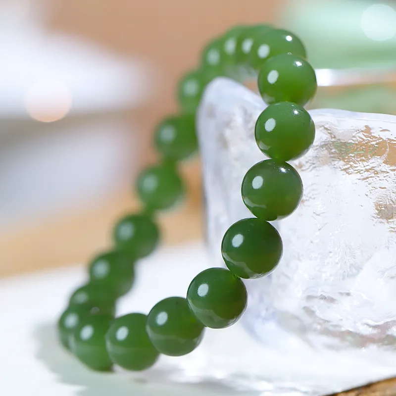 Jade Charm Yao Hetian Jade Bracelets Green Jade Unisex-2