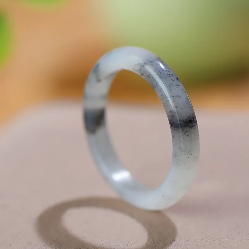Jade Charm Yao Hetian Jade Rings Blue And White Unisex-5