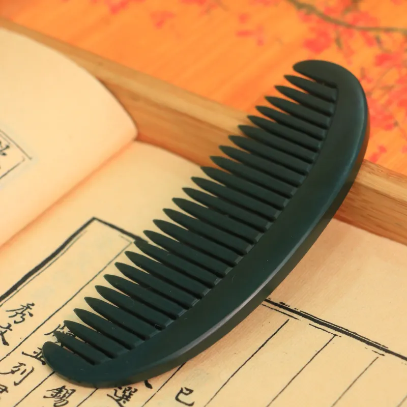 Jade Charm Yao Hetian Jade Comb Green Jade Women's-4