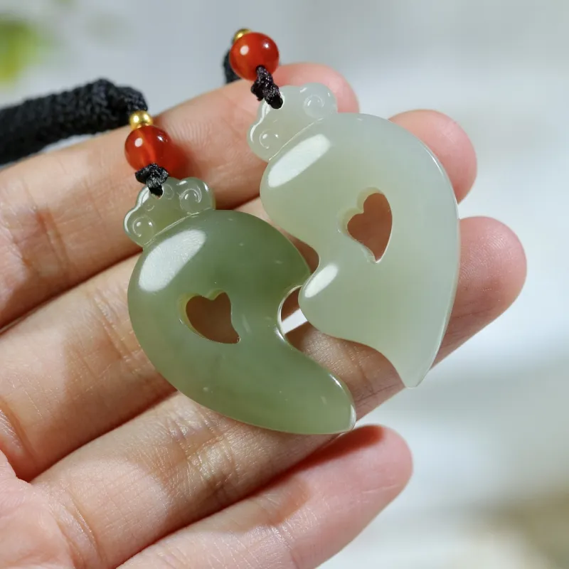 Jade Charm Yao Hetian Jade Necklaces White Jade/Pale Greenish White Jade Unisex-5