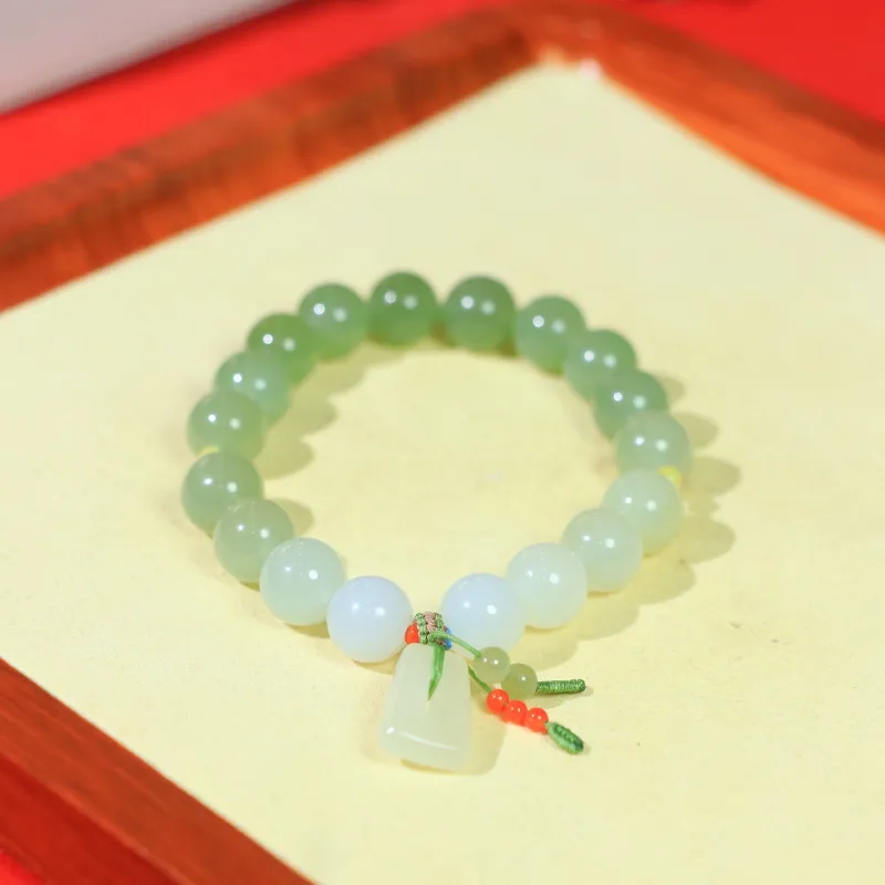 Jade Charm Yao Hetian Jade Bracelets White Jade/Pale Greenish White Jade Unisex-5