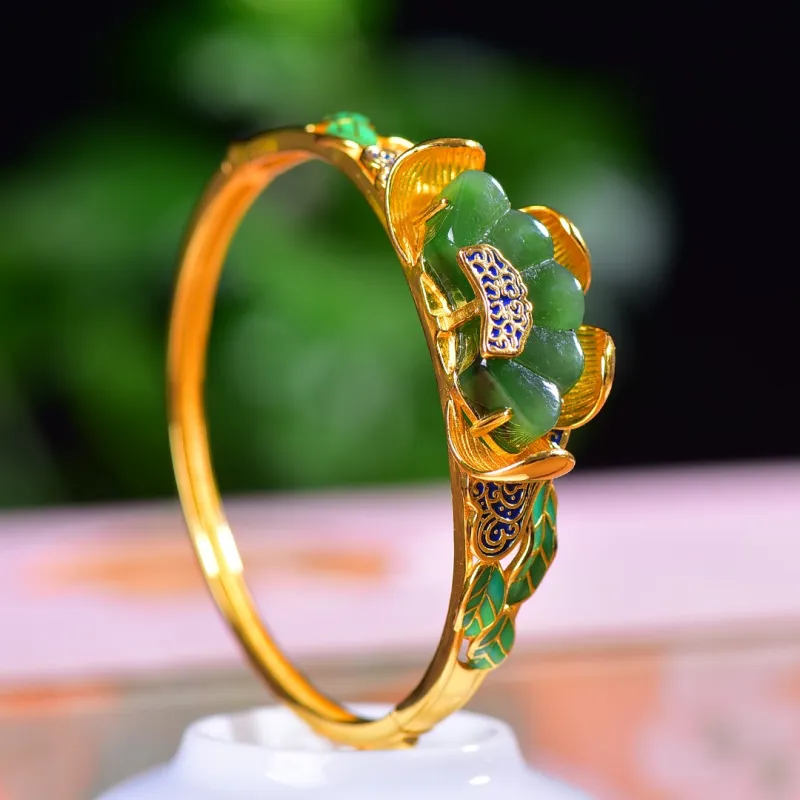 Jade Charm Yao Hetian Jade Bangles Jasper Women's-2