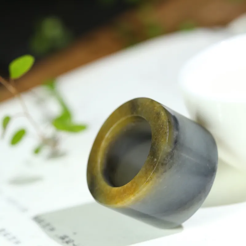 Jade Charm Yao Hetian Jade Rings Blue And White Men's-4