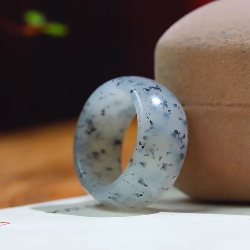 Jade Charm Yao Rings Blue And White Unisex-4