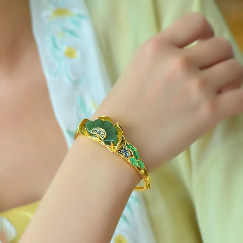 Jade Charm Yao Hetian Jade Bangles Jasper Women's-1