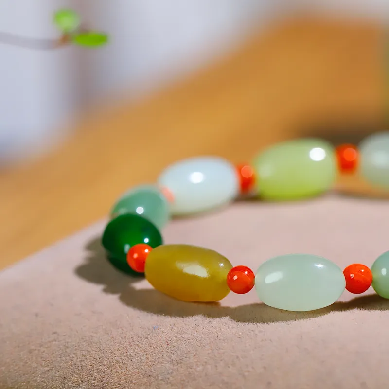 Jade Charm Yao Hetian Jade Bracelets White Jade/Pale Greenish White Jade Unisex-2