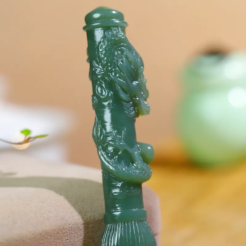 Jade Charm Yao Hetian Jade Pendants Green Jade Unisex-2