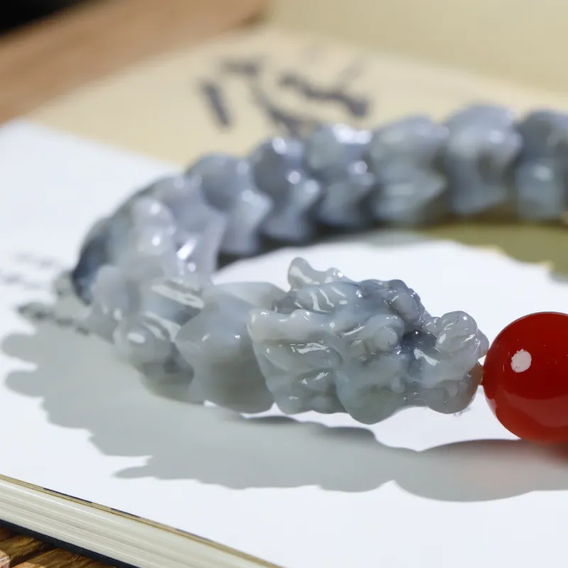 Jade Charm Yao Hetian Jade Bracelets Blue And White Unisex-2