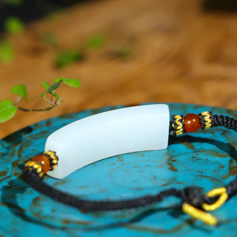 Jade Charm Yao Hetian Jade Bracelets White Jade/Pale Greenish White Jade Unisex-3