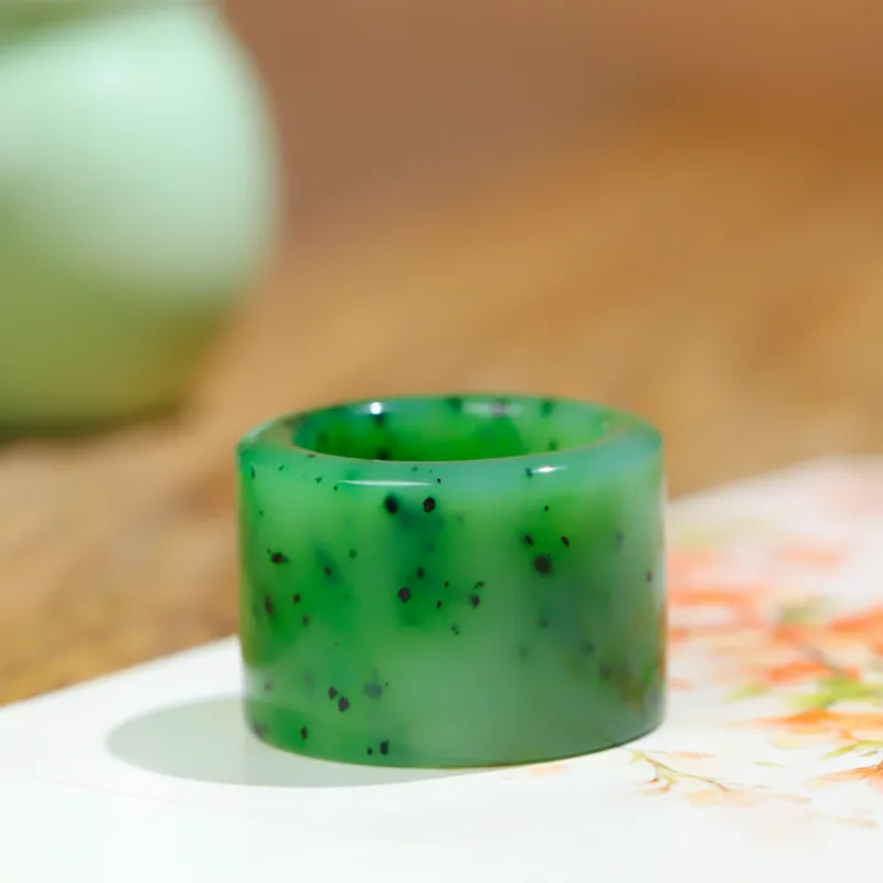 Jade Charm Yao Hetian Jade Premium Ring Jasper Unisex-1
