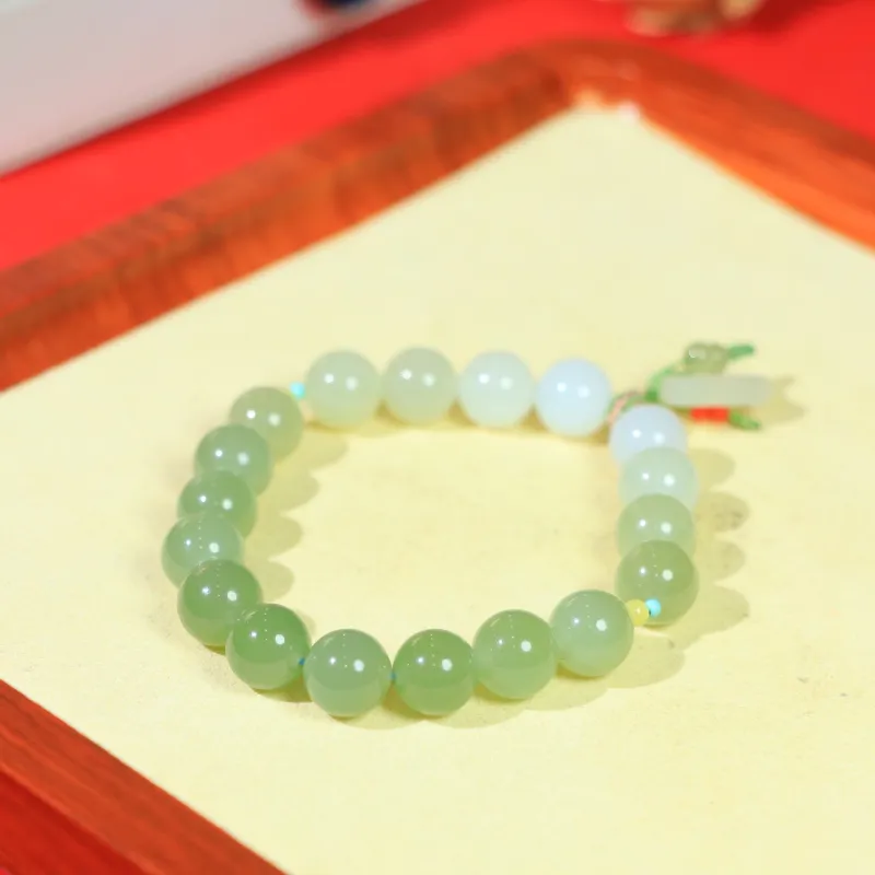 Jade Charm Yao Hetian Jade Bracelets White Jade/Pale Greenish White Jade Unisex-1