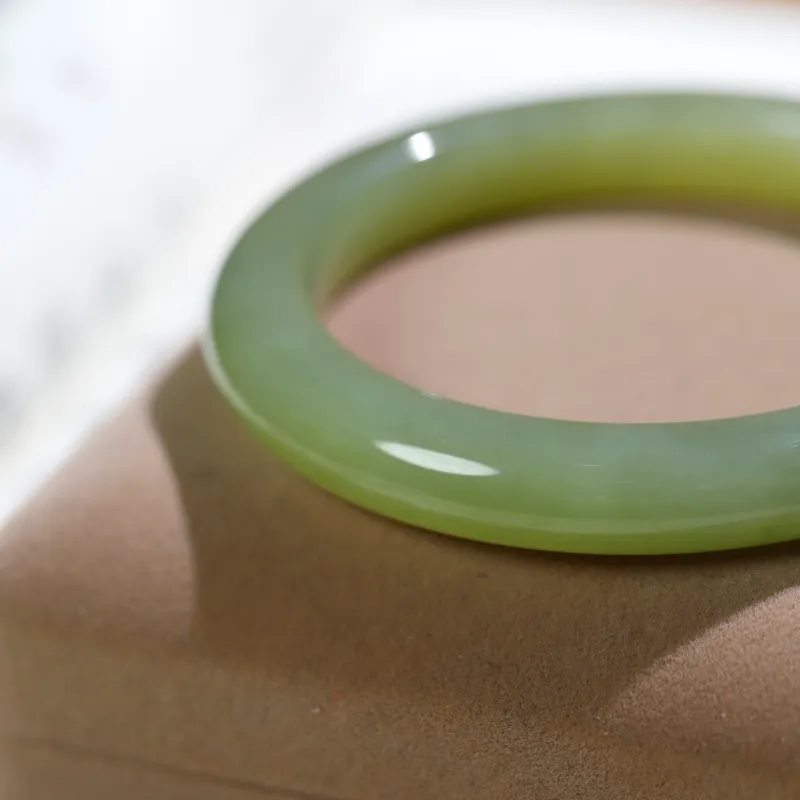 Jade Charm Yao Hetian Jade Bangles White Jade/Pale Greenish White Jade Women's-1