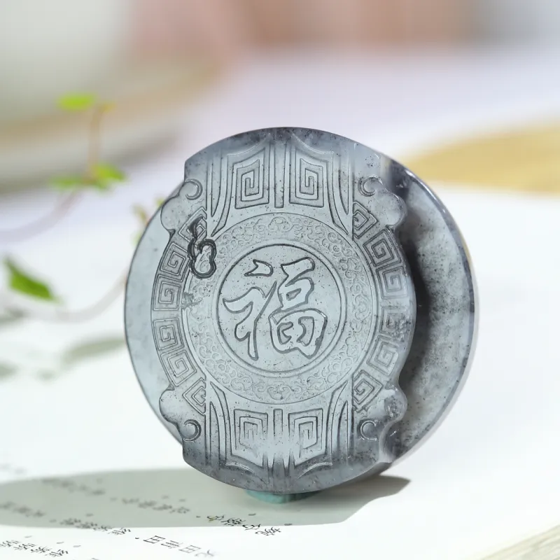 Jade Charm Yao Buckle Blue And White Men's-3