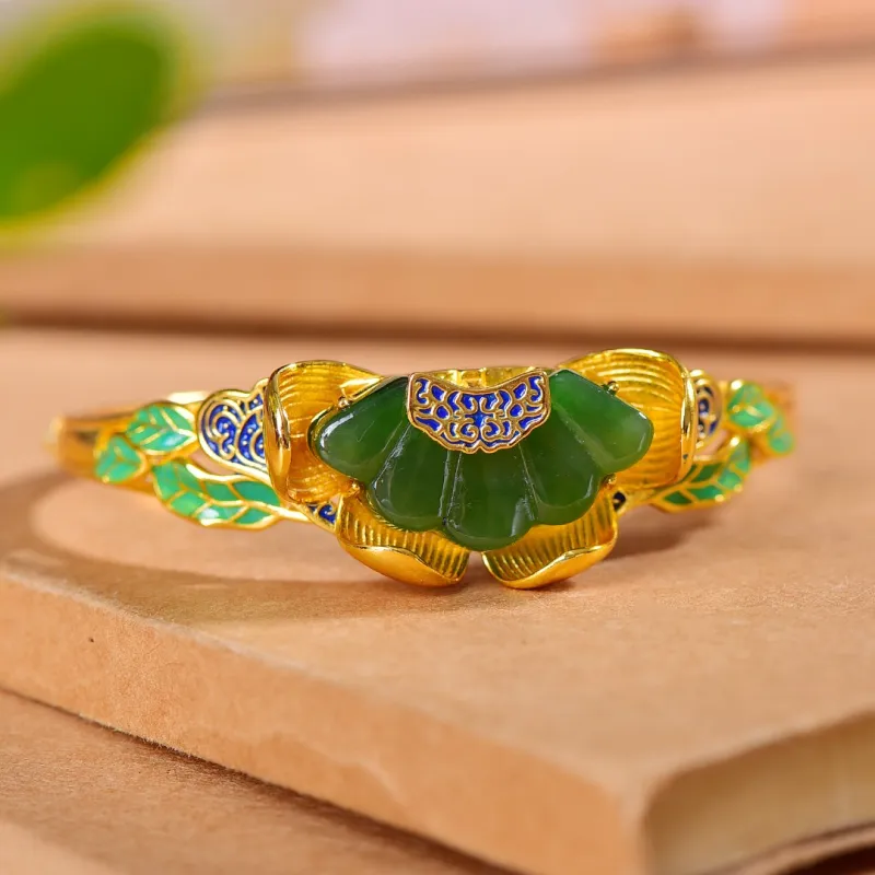Jade Charm Yao Hetian Jade Bangles Jasper Women's-3