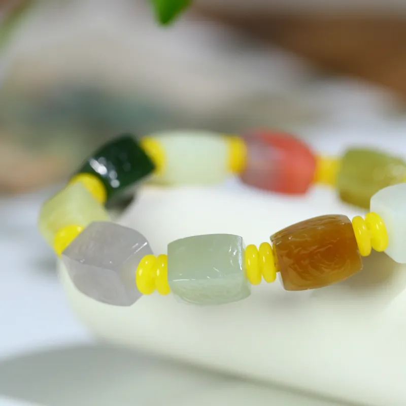 Jade Charm Yao Hetian Jade Bracelets White Jade/Pale Greenish White Jade Unisex-3