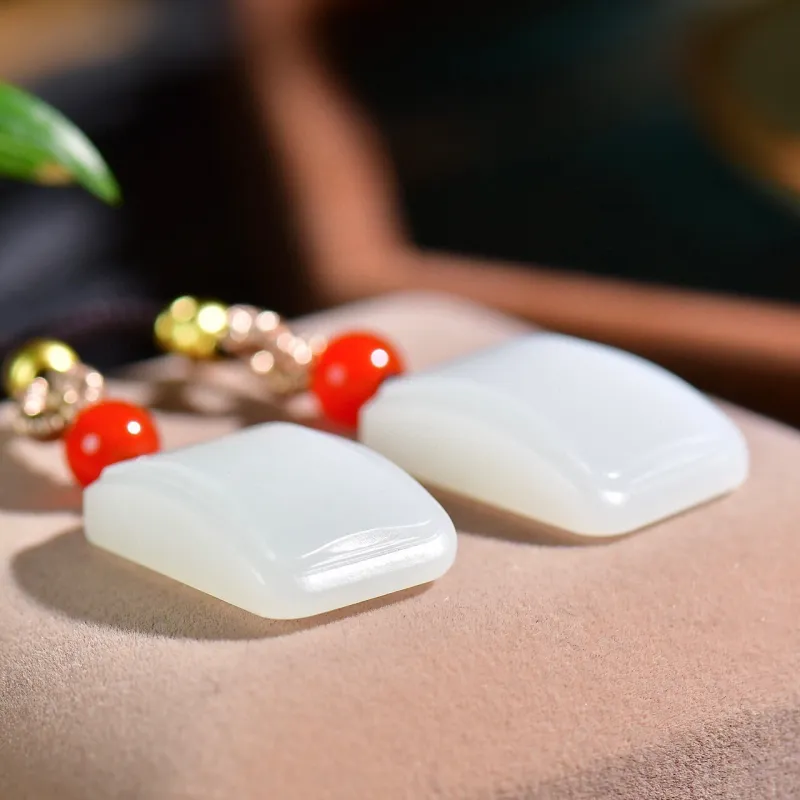 Jade Charm Yao Hetian Jade Pendants White Jade/Pale Greenish White Jade Unisex-5
