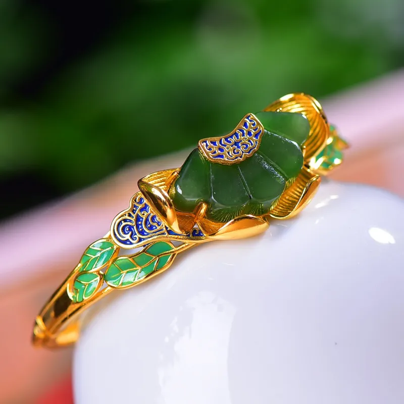 Jade Charm Yao Hetian Jade Bangles Jasper Women's-4