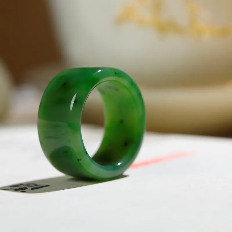 Jade Charm Yao Hetian Jade Rings Jasper Unisex-2