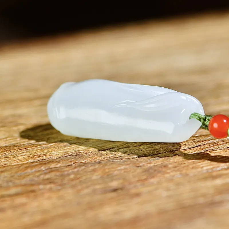 Jade Charm Yao Hetian Jade Necklaces White Jade/Pale Greenish White Jade Unisex-4