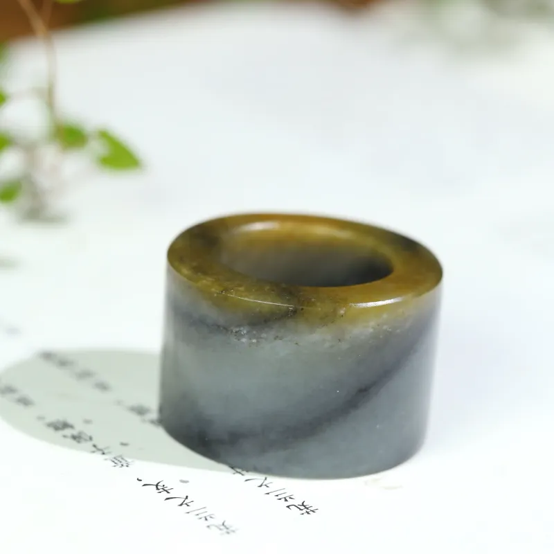 Jade Charm Yao Hetian Jade Rings Blue And White Men's-1