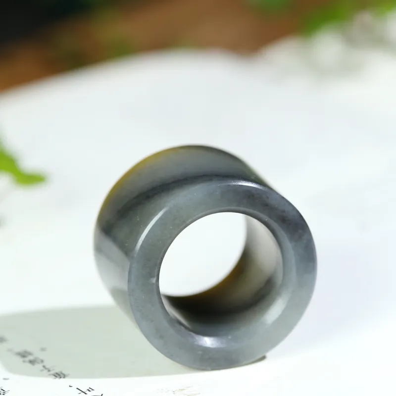 Jade Charm Yao Hetian Jade Rings Blue And White Men's-6