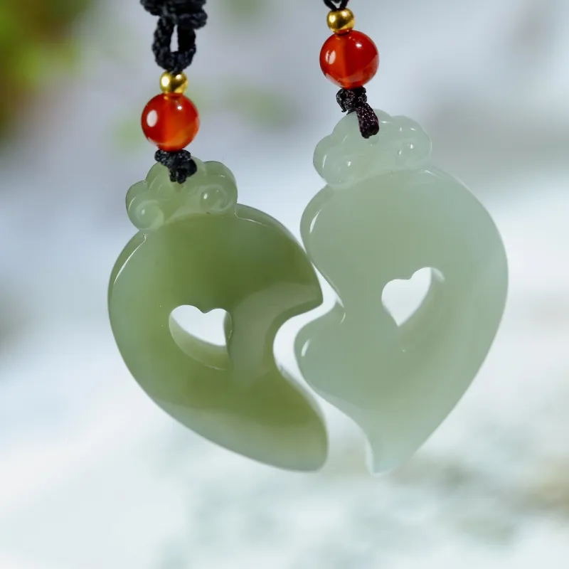 Jade Charm Yao Hetian Jade Necklaces White Jade/Pale Greenish White Jade Unisex-4
